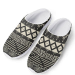 Black And Beige Aztec Pattern Print Mesh Casual Shoes