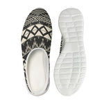 Black And Beige Aztec Pattern Print Mesh Casual Shoes