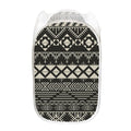 Black And Beige Aztec Pattern Print Mesh Laundry Hamper