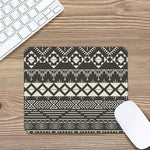 Black And Beige Aztec Pattern Print Mouse Pad