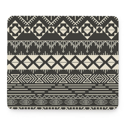 Black And Beige Aztec Pattern Print Mouse Pad