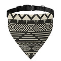 Black And Beige Aztec Pattern Print Over The Collar Dog Bandana