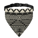 Black And Beige Aztec Pattern Print Over The Collar Dog Bandana