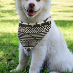 Black And Beige Aztec Pattern Print Over The Collar Dog Bandana