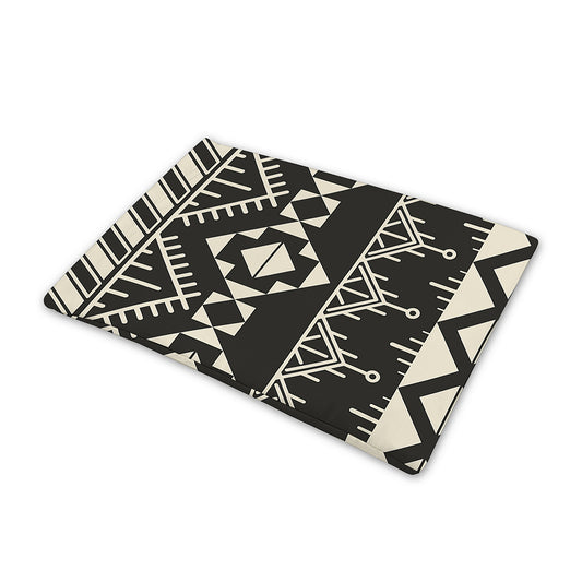 Black And Beige Aztec Pattern Print Pet Cooling Mat Cover