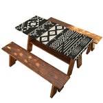 Black And Beige Aztec Pattern Print Picnic Table Cover