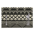 Black And Beige Aztec Pattern Print Placemat