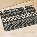 Black And Beige Aztec Pattern Print Polyester Doormat
