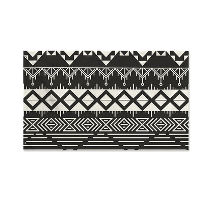 Black And Beige Aztec Pattern Print Polyester Flag