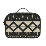 Black And Beige Aztec Pattern Print Portable Lunch Bag