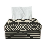 Black And Beige Aztec Pattern Print Rectangle Tissue Box Cover