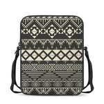 Black And Beige Aztec Pattern Print Rectangular Crossbody Bag