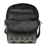 Black And Beige Aztec Pattern Print Rectangular Crossbody Bag