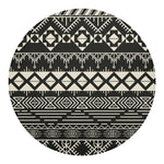 Black And Beige Aztec Pattern Print Round Blanket