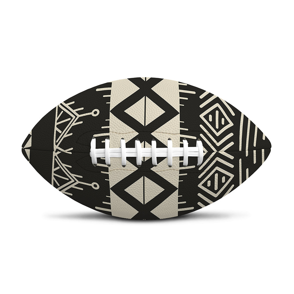 Black And Beige Aztec Pattern Print Rugby Ball