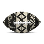 Black And Beige Aztec Pattern Print Rugby Ball