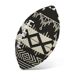 Black And Beige Aztec Pattern Print Rugby Ball
