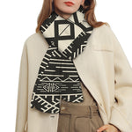 Black And Beige Aztec Pattern Print Scarf