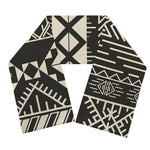 Black And Beige Aztec Pattern Print Scarf