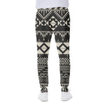 Black And Beige Aztec Pattern Print Scuba Joggers