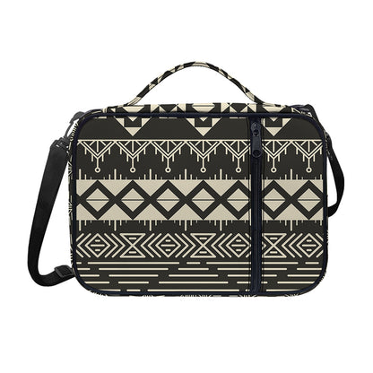 Black And Beige Aztec Pattern Print Shoulder Strap Bible Bag