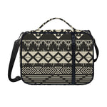 Black And Beige Aztec Pattern Print Shoulder Strap Bible Bag