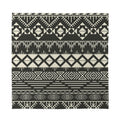 Black And Beige Aztec Pattern Print Silk Bandana