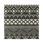 Black And Beige Aztec Pattern Print Silk Bandana