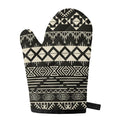 Black And Beige Aztec Pattern Print Single Oven Mitt