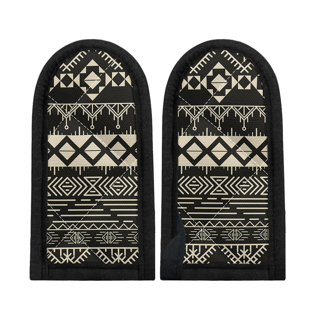 Black And Beige Aztec Pattern Print Skillet Handle Cover
