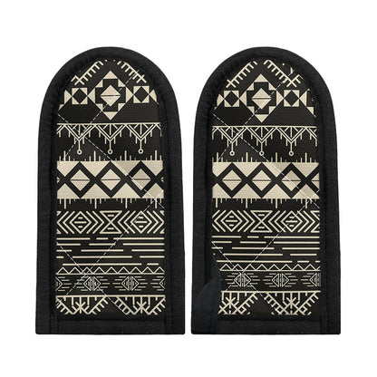 Black And Beige Aztec Pattern Print Skillet Handle Cover