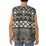 Black And Beige Aztec Pattern Print Sleeveless Baseball Jersey