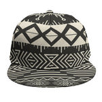 Black And Beige Aztec Pattern Print Snapback Cap