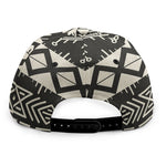 Black And Beige Aztec Pattern Print Snapback Cap