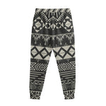 Black And Beige Aztec Pattern Print Sweatpants