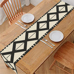 Black And Beige Aztec Pattern Print Table Runner