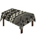 Black And Beige Aztec Pattern Print Tablecloth