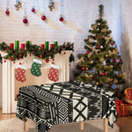 Black And Beige Aztec Pattern Print Tablecloth