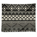 Black And Beige Aztec Pattern Print Tapestry