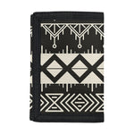 Black And Beige Aztec Pattern Print Trifold Wallet