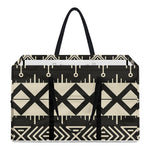 Black And Beige Aztec Pattern Print Utility Tote Bag