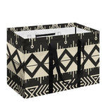 Black And Beige Aztec Pattern Print Utility Tote Bag
