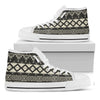 Black And Beige Aztec Pattern Print White High Top Sneakers