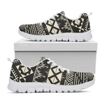 Black And Beige Aztec Pattern Print White Running Shoes