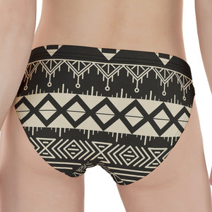 Black And Beige Aztec Pattern Print Women's Panties