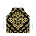 Black And Beige Damask Pattern Print Adjustable Apron