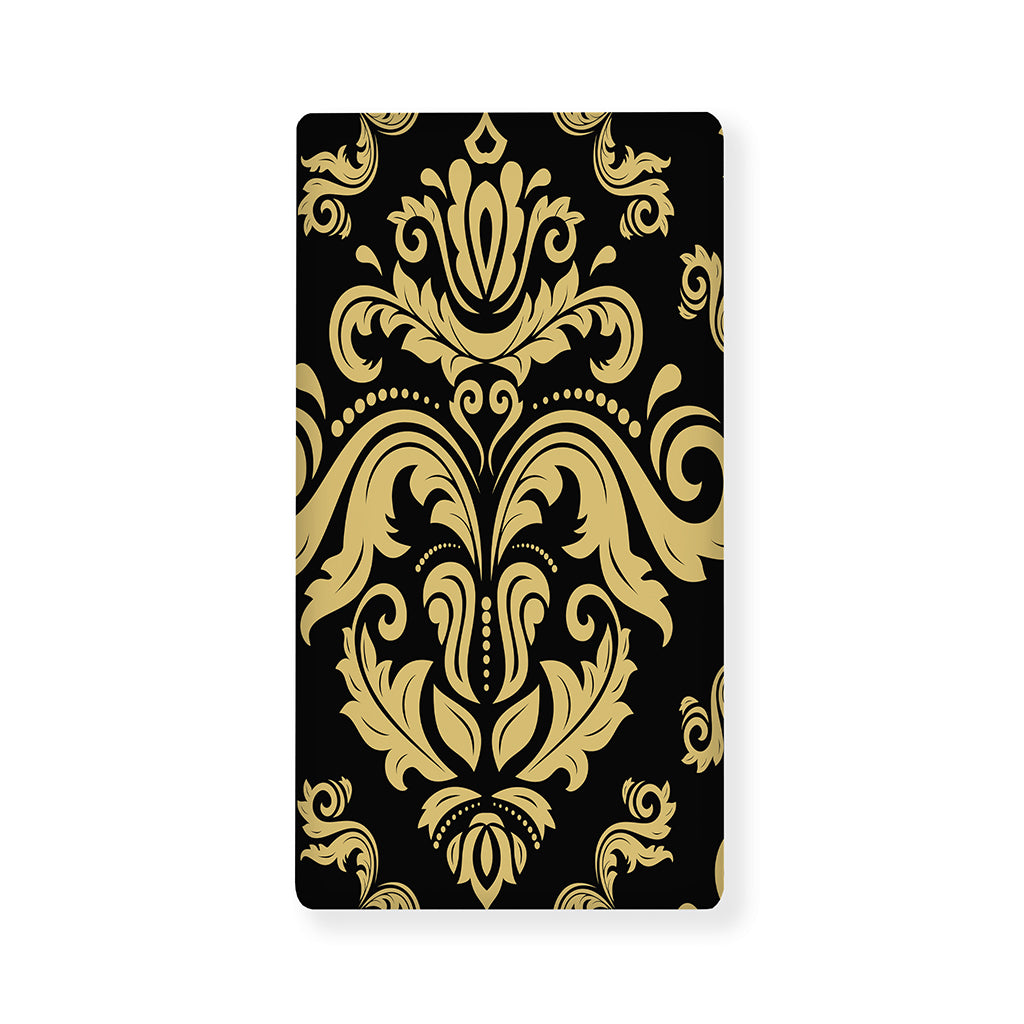 Black And Beige Damask Pattern Print Baby Crib Sheet