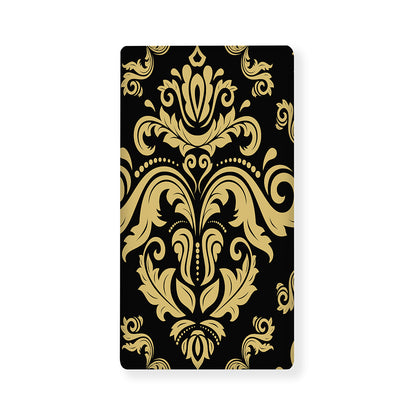Black And Beige Damask Pattern Print Baby Crib Sheet