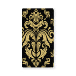 Black And Beige Damask Pattern Print Baby Crib Sheet