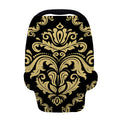 Black And Beige Damask Pattern Print Baby Seat Cover